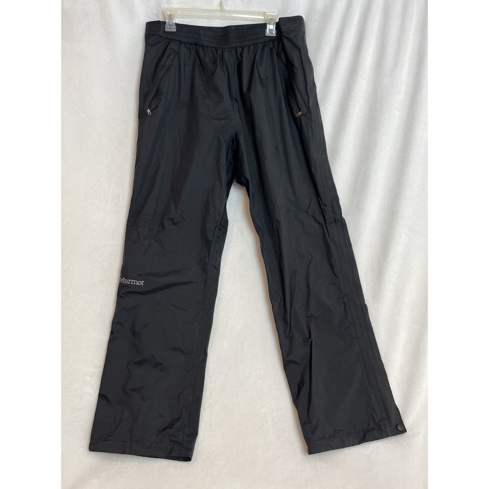 Marmot PreCip Full Zip Mens XL Short Black Waterproof Rain Pants Side Zip Hiking